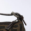 FENDI Zucca Canvas Hand Pouch Black Brown Auth 134013-18