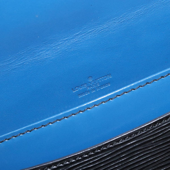LOUIS VUITTON Epi Bicolor Free Run Shoulder Bag Black Blue M52415 LV Auth 134034