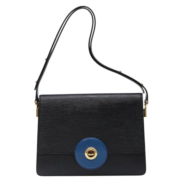 LOUIS VUITTON Epi Bicolor Free Run Shoulder Bag Black Blue M52415 LV Auth 134034