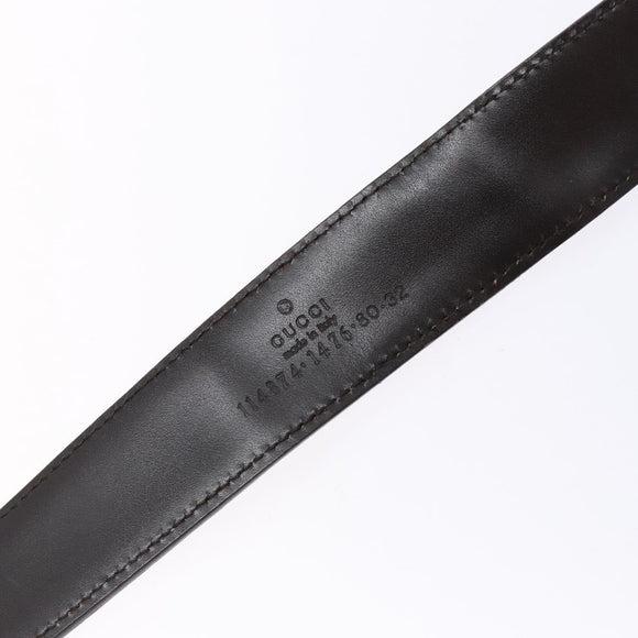 GUCCI Interlocking Belt 35.4"" Beige Silver 114874 Auth 134038