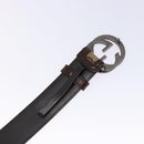 GUCCI Interlocking Belt 35.4"" Beige Silver 114874 Auth 134038-7