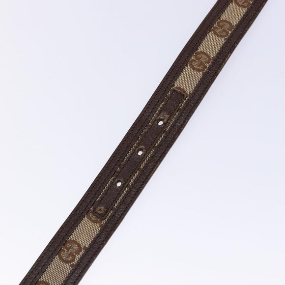 GUCCI Interlocking Belt 35.4"" Beige Silver 114874 Auth 134038