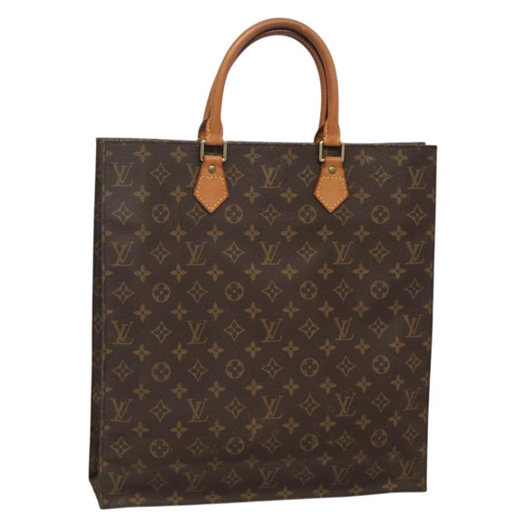 LOUIS VUITTON Monogram Sac Plat Hand Bag M51140 LV Auth 134040