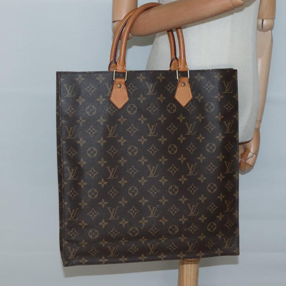 LOUIS VUITTON Monogram Sac Plat Hand Bag M51140 LV Auth 134040