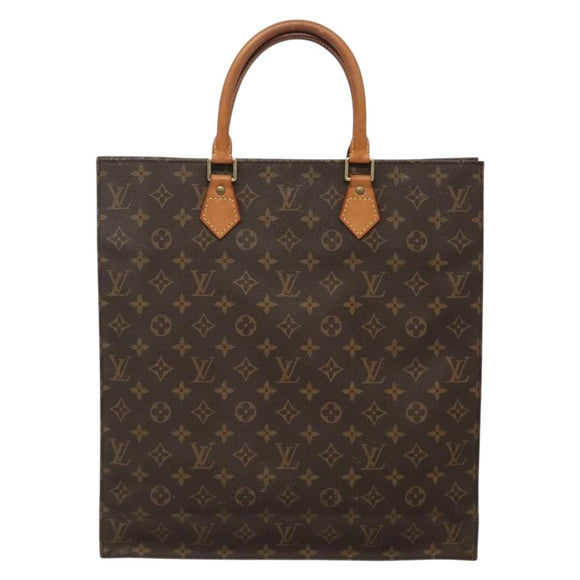 LOUIS VUITTON Monogram Sac Plat Hand Bag M51140 LV Auth 134040