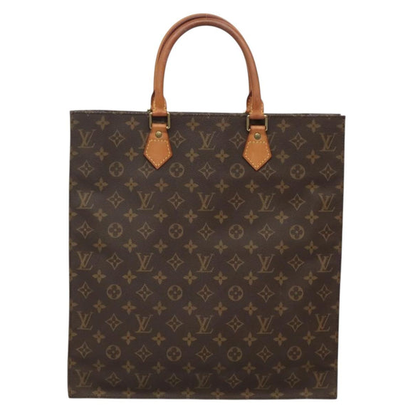 LOUIS VUITTON Monogram Sac Plat Hand Bag M51140 LV Auth 134040