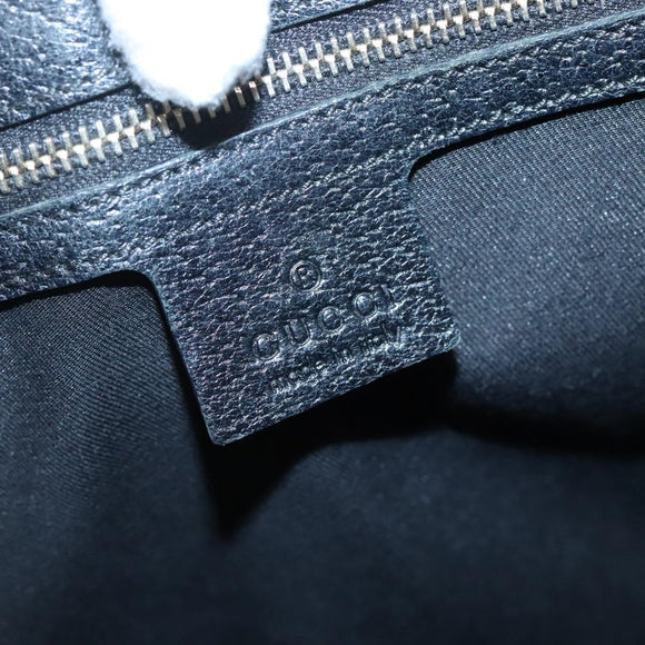 GUCCI GG Canvas Jackie Hand Bag Black Gold 145818 Auth 134047