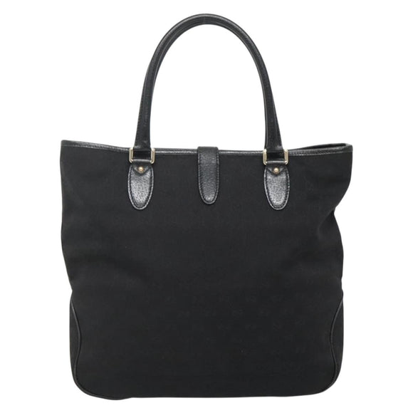 GUCCI GG Canvas Jackie Hand Bag Black Gold 145818 Auth 134047