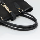 GUCCI GG Canvas Jackie Hand Bag Black Gold 145818 Auth 134047-7