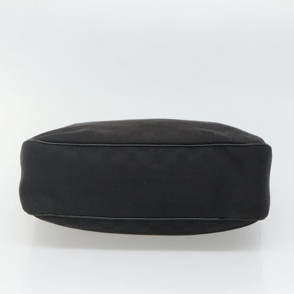 GUCCI GG Canvas Jackie Hand Bag Black Gold 145818 Auth 134047