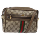 GUCCI GG Supreme Web Sherry Line Shoulder Bag PVC Beige 68 02 004 Auth 134064-1