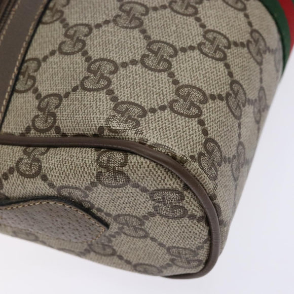 GUCCI GG Supreme Web Sherry Line Shoulder Bag PVC Beige 68 02 004 Auth 134064