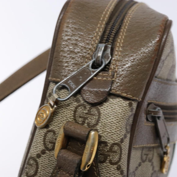 GUCCI GG Supreme Web Sherry Line Shoulder Bag PVC Beige 68 02 004 Auth 134064