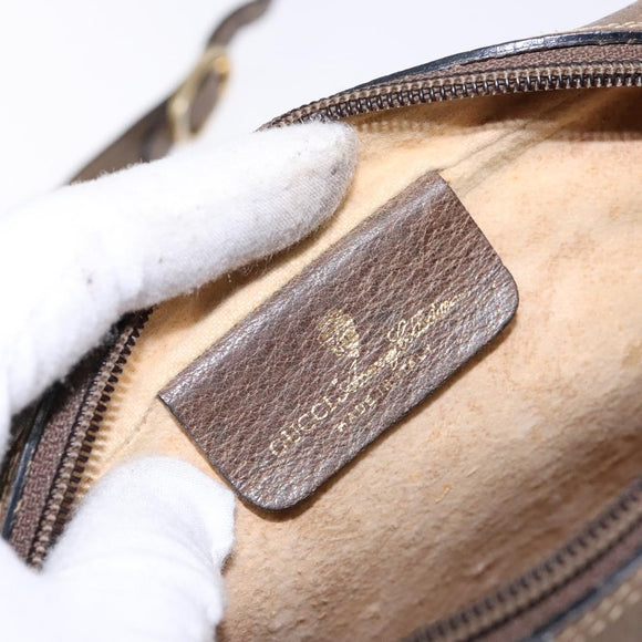 GUCCI GG Supreme Web Sherry Line Shoulder Bag PVC Beige 68 02 004 Auth 134064