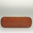 CELINE Macadam Canvas Hand Bag PVC Beige Gold Auth 134068-5