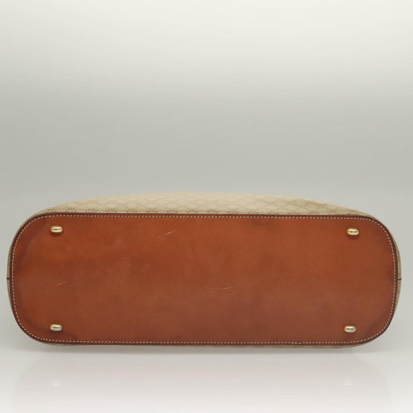 CELINE Macadam Canvas Hand Bag PVC Beige Gold Auth 134068