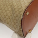 CELINE Macadam Canvas Hand Bag PVC Beige Gold Auth 134068-17