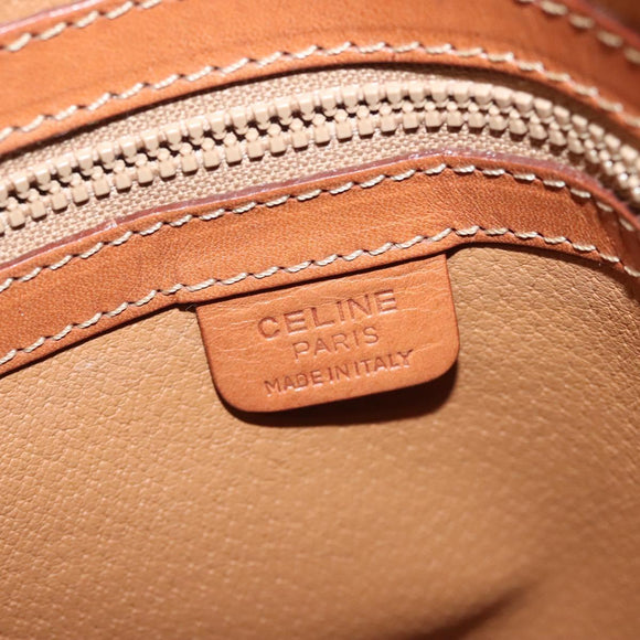 CELINE Macadam Canvas Hand Bag PVC Beige Gold Auth 134068