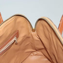 CELINE Macadam Canvas Hand Bag PVC Beige Gold Auth 134068-20