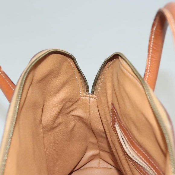 CELINE Macadam Canvas Hand Bag PVC Beige Gold Auth 134068