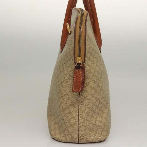 CELINE Macadam Canvas Hand Bag PVC Beige Gold Auth 134068