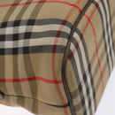 Burberrys Nova Check Hand Bag Canvas Beige Gold Auth 134084-16