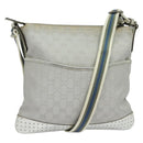 GUCCI GG Canvas Shoulder Bag Silver 145857 Auth 134088-1
