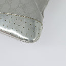 GUCCI GG Canvas Shoulder Bag Silver 145857 Auth 134088-17