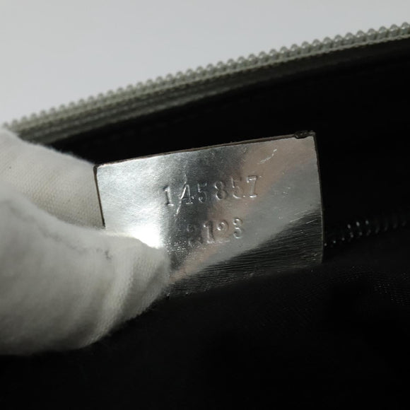 GUCCI GG Canvas Shoulder Bag Silver 145857 Auth 134088