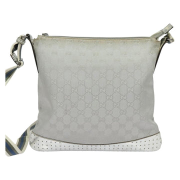 GUCCI GG Canvas Shoulder Bag Silver 145857 Auth 134088 - 0