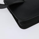 HERMES Pochette Green Waist bag Togo leather Black Gold Auth 134089-15