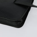 HERMES Pochette Green Waist bag Togo leather Black Gold Auth 134089-16