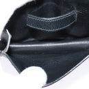 HERMES Pochette Green Waist bag Togo leather Black Gold Auth 134089-11