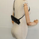 HERMES Pochette Green Waist bag Togo leather Black Gold Auth 134089-20