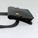 HERMES Pochette Green Waist bag Togo leather Black Gold Auth 134089-3