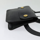 HERMES Pochette Green Waist bag Togo leather Black Gold Auth 134089-4