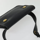 HERMES Pochette Green Waist bag Togo leather Black Gold Auth 134089-6
