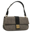 Salvatore Ferragamo Gancini Shoulder Bag Leather Black Brown Auth 134093-1