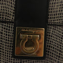 Salvatore Ferragamo Gancini Shoulder Bag Leather Black Brown Auth 134093-14