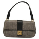 Salvatore Ferragamo Gancini Shoulder Bag Leather Black Brown Auth 134093-2