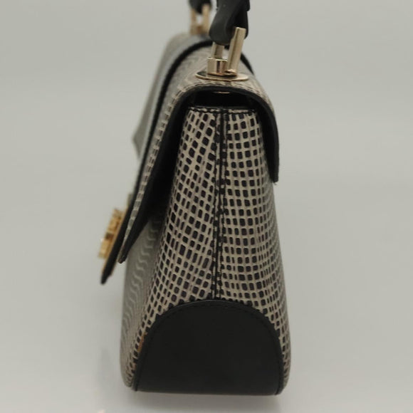 Salvatore Ferragamo Gancini Shoulder Bag Leather Black Brown Auth 134093