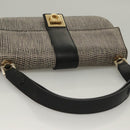 Salvatore Ferragamo Gancini Shoulder Bag Leather Black Brown Auth 134093-6