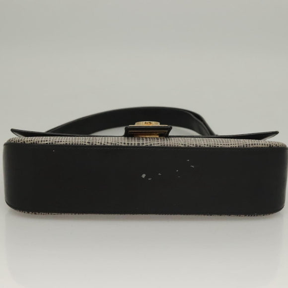 Salvatore Ferragamo Gancini Shoulder Bag Leather Black Brown Auth 134093