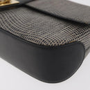 Salvatore Ferragamo Gancini Shoulder Bag Leather Black Brown Auth 134093A-13