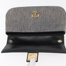 Salvatore Ferragamo Gancini Shoulder Bag Leather Black Brown Auth 134093A-17