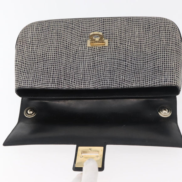 Salvatore Ferragamo Gancini Shoulder Bag Leather Black Brown Auth 134093A