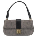 Salvatore Ferragamo Gancini Shoulder Bag Leather Black Brown Auth 134093A-2