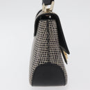 Salvatore Ferragamo Gancini Shoulder Bag Leather Black Brown Auth 134093A-6