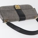 Salvatore Ferragamo Gancini Shoulder Bag Leather Black Brown Auth 134093A-7