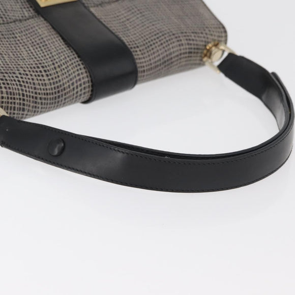 Salvatore Ferragamo Gancini Shoulder Bag Leather Black Brown Auth 134093A
